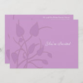 Lilac Leaf Swirl Wedding Einladung (Vorne/Hinten)