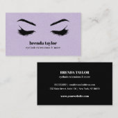 LILAC LEATHER chic Eyelash Browbar beruflich Visitenkarte (Vorne/Hinten)