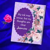 Lilac Lefty Notebook Blumendesign + Mädchenname Notizblock