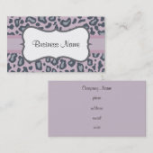 Lilac Leopard Print Business Card Visitenkarte (Vorne/Hinten)