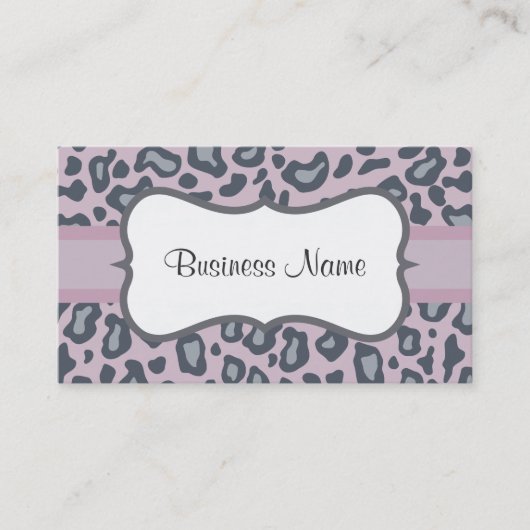 Lilac Leopard Print Business Card Visitenkarte (Vorderseite)