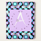 Lilac Letter A Blue Floral Planer (Rückseite)