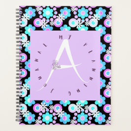 Lilac Letter A Blue Floral Planer