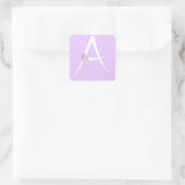 Lilac Letter A Quadratischer Aufkleber (Tasche)