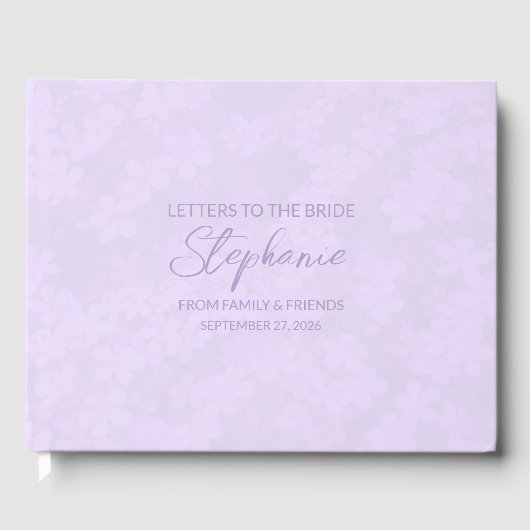 Lilac Letters to the Bride Keepsake Notebook Gästebuch (Vorderseite)