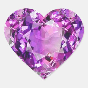 LILAC LILA AMETHYST FEBRUARY GEM BIRTHSTONE Herz-Aufkleber