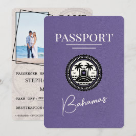 Lilac Lila Bahamas Passport Save the Date