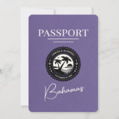 Lilac Lila Bahamas Passport Wedding Einladung (Rückseite)