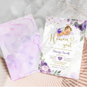 Lilac Lila Blonde Baby Heaven Sent Baby Dusche Einladung