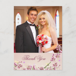 Lilac lila Blumen Hochzeit Foto danke Ihnen Karte