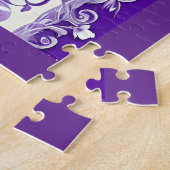 Lilac-Lila Blumenmuster Puzzle (Seite)