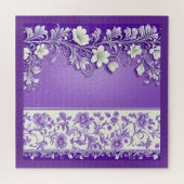 Lilac-Lila Blumenmuster Puzzle (Horizontal)