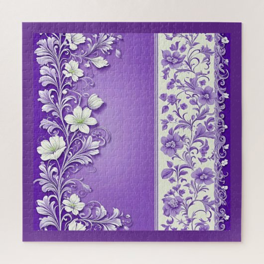 Lilac-Lila Blumenmuster Puzzle (Vertikal)