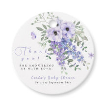 Lilac lila Blütendusche Danke für das Etikett