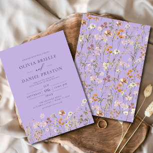 Lilac Lila Boho Wildblume Garden Wedding Einladung