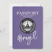 Lilac Lila Brazil Passport Wedding Einladung (Rückseite)