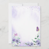 Lilac Lila Butterflies Brautparty Tee Party Einladung (Rückseite)