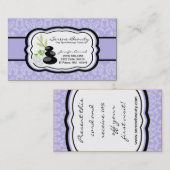Lilac Lila Damask Wellness-Center Hot Stones Busin Visitenkarte (Vorne/Hinten)