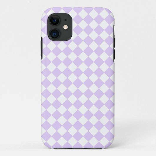 Lilac Lila Diamond Checked Patterns Case-Mate iPhone Hülle (Rückseite)