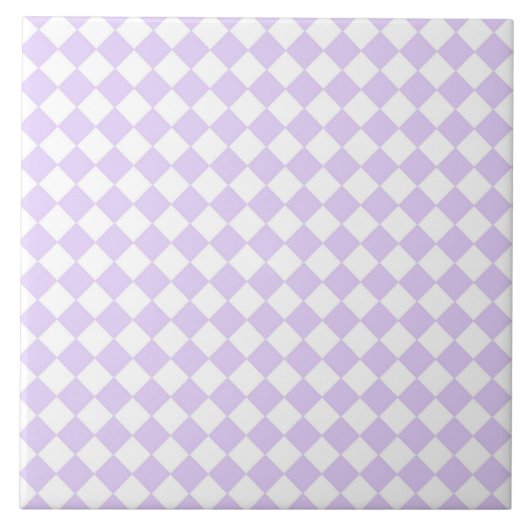 Lilac Lila Diamond Checked Patterns Fliese (Vorderseite)