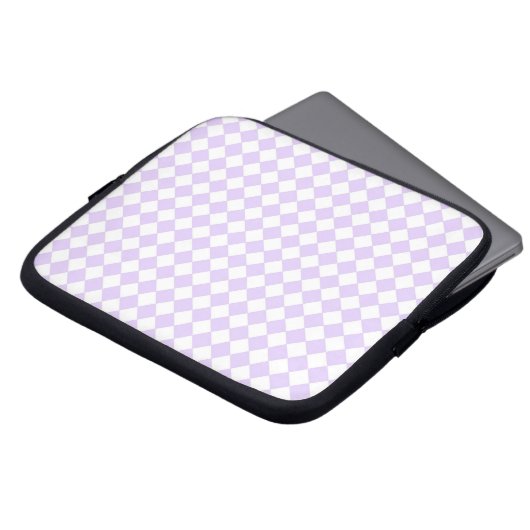Lilac Lila Diamond Checked Patterns Laptopschutzhülle (Vorne Oben)