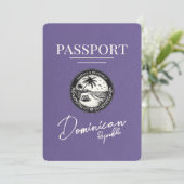 Lilac Lila Dominikanische Republik Passport Save The Date (Stehend Vorderseite)