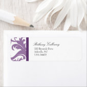 Lilac Lila Elegant Damask Rücksendeadresse (Insitu)