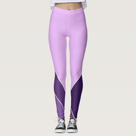 Lilac Lila Elegant Vee Zuhause Pattern Leggings (Vorderseite)