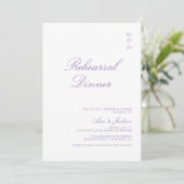Lilac Lila Elegante Calligrafy Probe Dinner Einladung (Stehend Vorderseite)