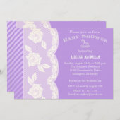 Lilac Lila, Elfenbeinblütenspülung Einladung (Vorne/Hinten)