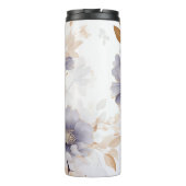 Lilac Lila Floral Add Name Custom Gift Thermosbecher (Rückseite)