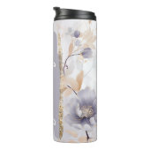 Lilac Lila Floral Add Name Custom Gift Thermosbecher (Nach rechts gedreht)