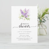 Lilac Lila Floral Brautparty Einladung (Stehend Vorderseite)