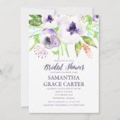 Lilac Lila Floral Brautparty Einladung (Vorderseite)