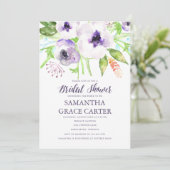 Lilac Lila Floral Brautparty Einladung (Stehend Vorderseite)