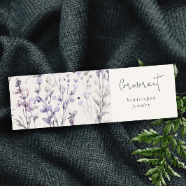 Lilac Lila Floral Earring Stud Hoop Holder Mini Visitenkarte