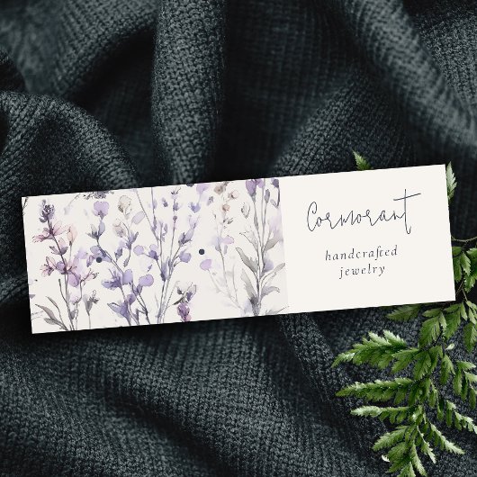 Lilac Lila Floral Earring Stud Hoop Holder Mini Visitenkarte