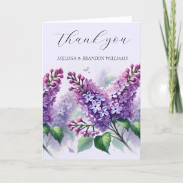 Lilac Lila Floral Elegant Wedding Vielen Dank Dankeskarte