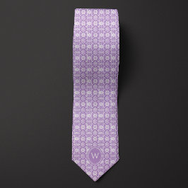 Lilac Lila Floral Inspiriert Monogramm Krawatte