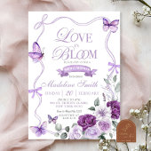 Lilac Lila Floral Liebe in Bloom Brautparty Einladung
