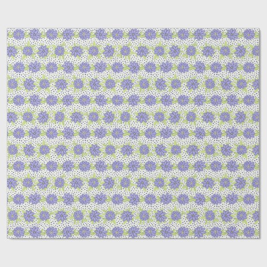 Lilac Lila Floral Pattern Spring Geschenkpapier (Flach)