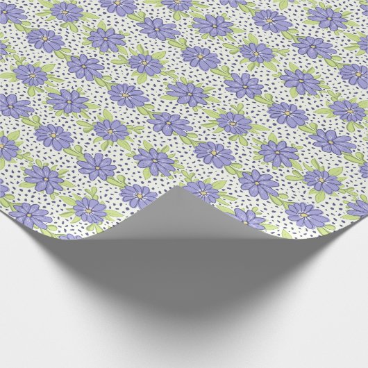 Lilac Lila Floral Pattern Spring Geschenkpapier (Ecke)