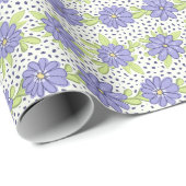 Lilac Lila Floral Pattern Spring Geschenkpapier (Rolleneckpunkt)