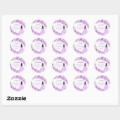 Lilac Lila Floral Quinceanera Round Stickers (Blatt)