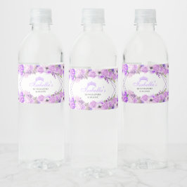 Lilac Lila Floral Quinceanera Wasserflasche Wasserflaschenetikett