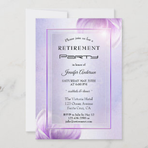 Lilac Lila Floral Retirement Party Einladung