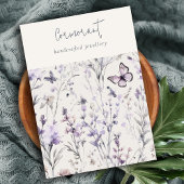 Lilac Lila Floral Script 2 Earring Stud Holder Visitenkarte