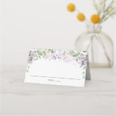 Lilac Lila Floral Wedding Guest Name Platzkarte (Rückseite)