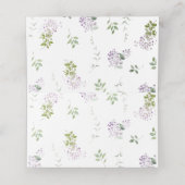 Lilac Lila Floral Wedding Guest Name Platzkarte (Innenseite Aufgefaltet)
