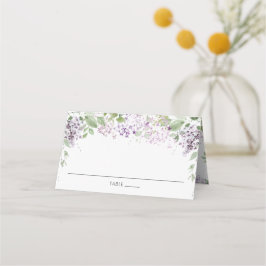 Lilac Lila Floral Wedding Guest Name Platzkarte